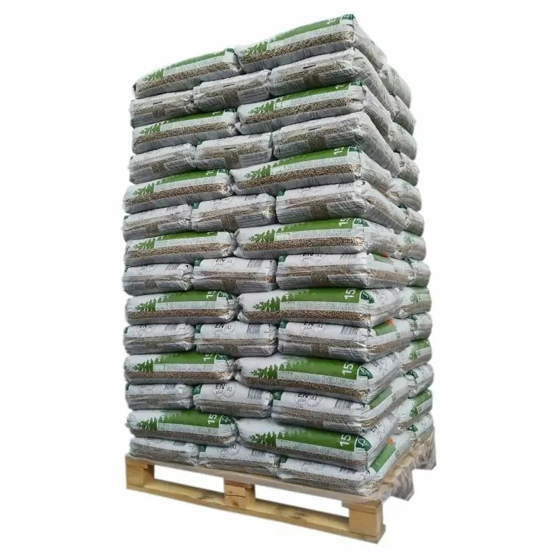 Pellets Pyrénées Palette de 65 Sacs de 15 kg 100 % Résineux – DIN Plus